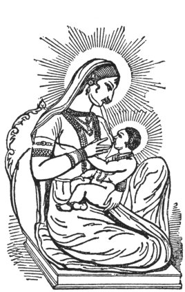 Hindu Goddess Devaki, with the Infant Crishna at her breast