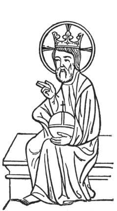 Popish Image of "God," with bandaged Globe of Paganism